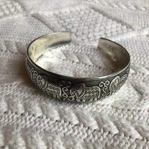 Sterling silver elephant bracelet